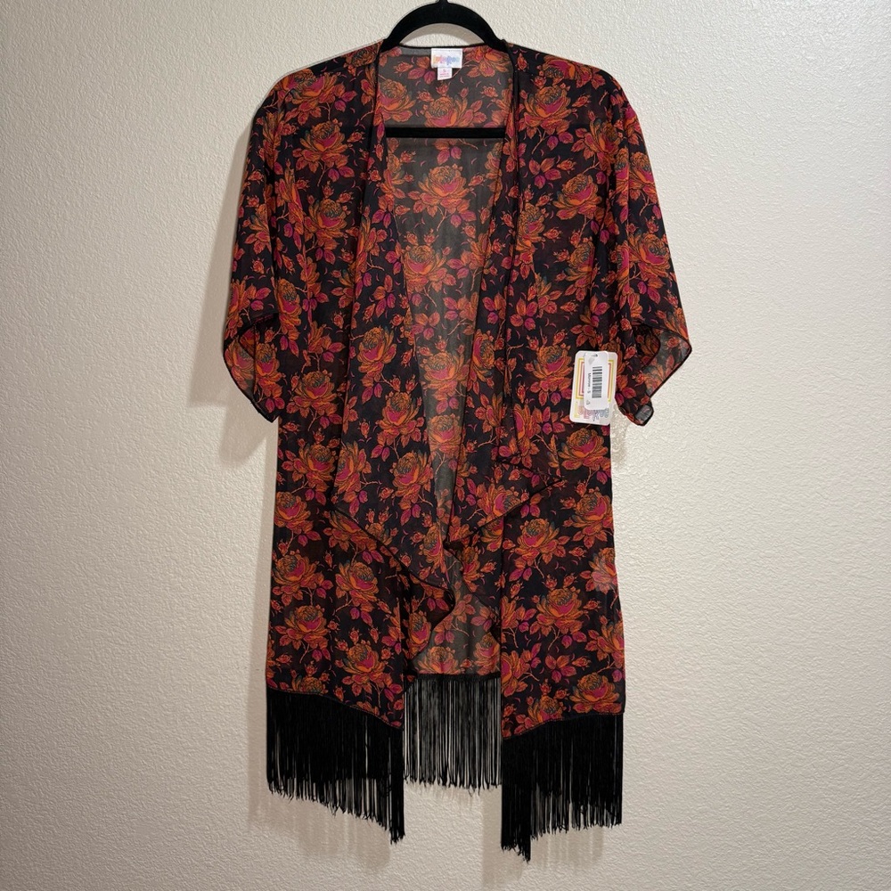🩵 2/$20 LuLaRoe - Monroe - Floral Fringe Kimono - NWT - Size Small
